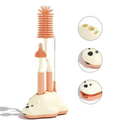 Adore Polar Bear 3 in 1 Bottle Cleaning Brush kit with Drying Stand - Pink