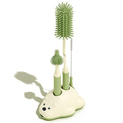Adore Polar Bear 3 in 1 Bottle Cleaning Brush kit with Drying Stand - Green