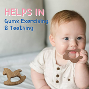 Adore Wohoo! Wooden Teethers- Pack of 2- HORSE+FLOWER