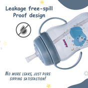 Adore SPARRO Soft Straw Sipper with Dust Free Cap and Twin Handle 270ml - Blue