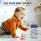 Adore Skoot Sr 2 Stage Wideneck Feeding Bottle - 250 ml - Blue