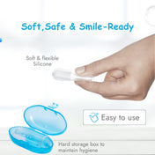 Adore Baby Finger brush with Hygiene Storage Case- Blue