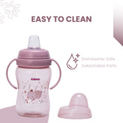 Adore ARRO Soft Spout Sipper with Dust Free Cap and Twin Handle 270ml - Pink