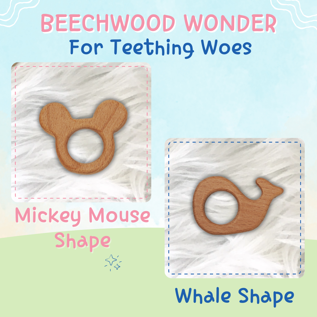 Adore Wohoo! Wooden Teethers- Pack of 2- WHALE +MICK