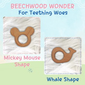 Adore Wohoo! Wooden Teethers- Pack of 2- WHALE +MICK