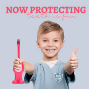 Adore Kids Pop Up Toothbrush with Safety Head Attractive Character - Pink Teddy