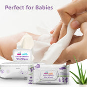 Adore Baby Lavender Wet Wipes with Goodness of Aloe-vera- 99% Pure Water- Pack of 72n Wipes* 9 Pack