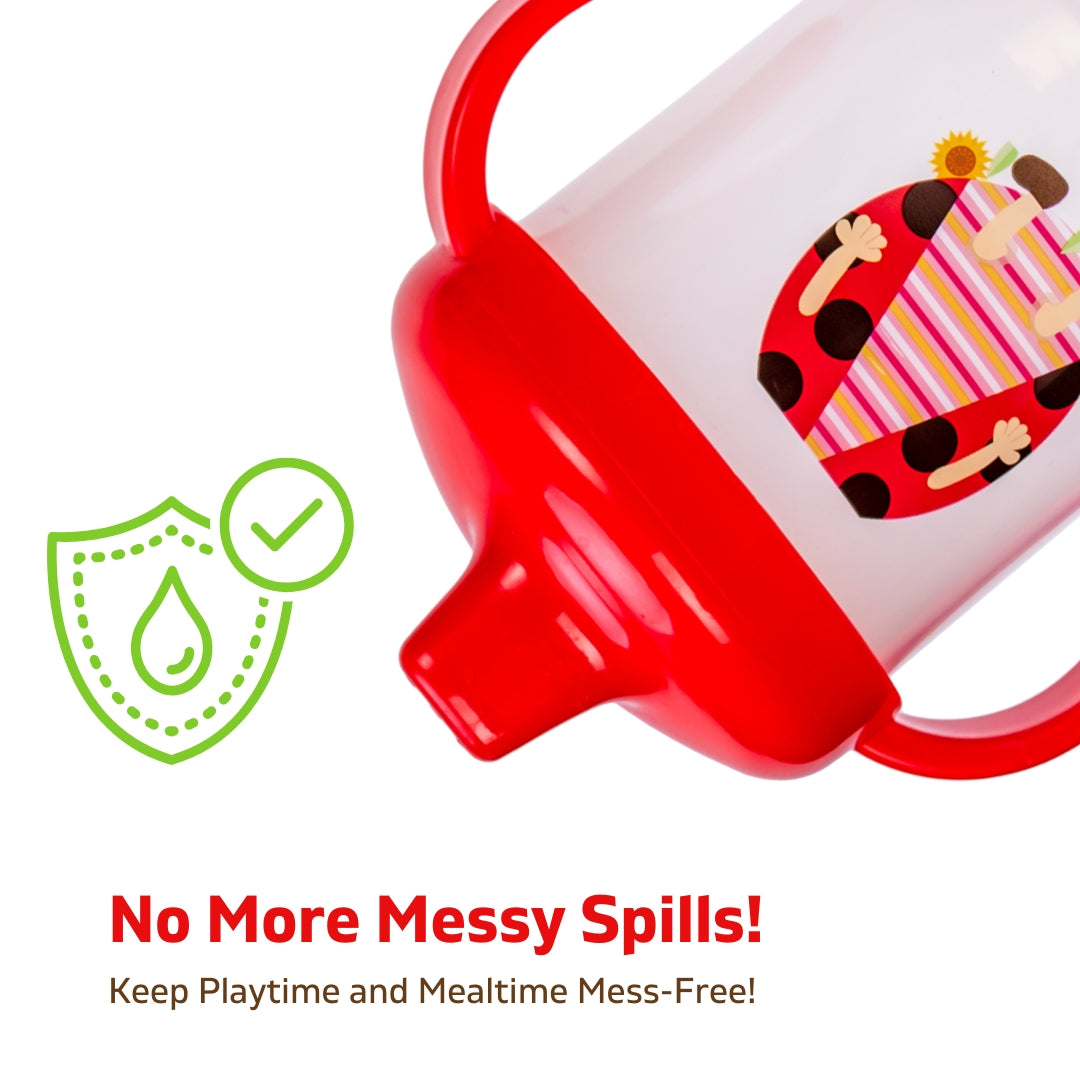 Adore SPINHX Duck Bill/ Hard Spout Sipper with Twin Handle & Hygiene Cap- 250ml- Red