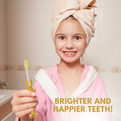 Adore Standy Kids Toothbrush With Safety Case Pack of 4 - Yellow