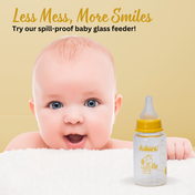 Adore Glaze Junior 2 Stage Borosilicate Glass Feeding Bottle 125ml- Yellow