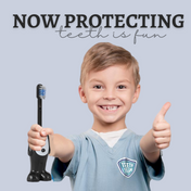 Adore Kids Pop Up Toothbrush with Safety Head Attractive Character - Panda black and white