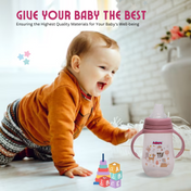 Adore Ireland Wide Neck Soft Spout sipper with Twin Handle-250ml- Pink