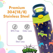 Adore Helios! Double Wall Insulated Stainless Steel Sipper 350ml- Blue Jeep