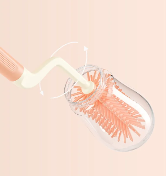 Adore Polar Bear 3 in 1 Bottle Cleaning Brush kit with Drying Stand - Pink