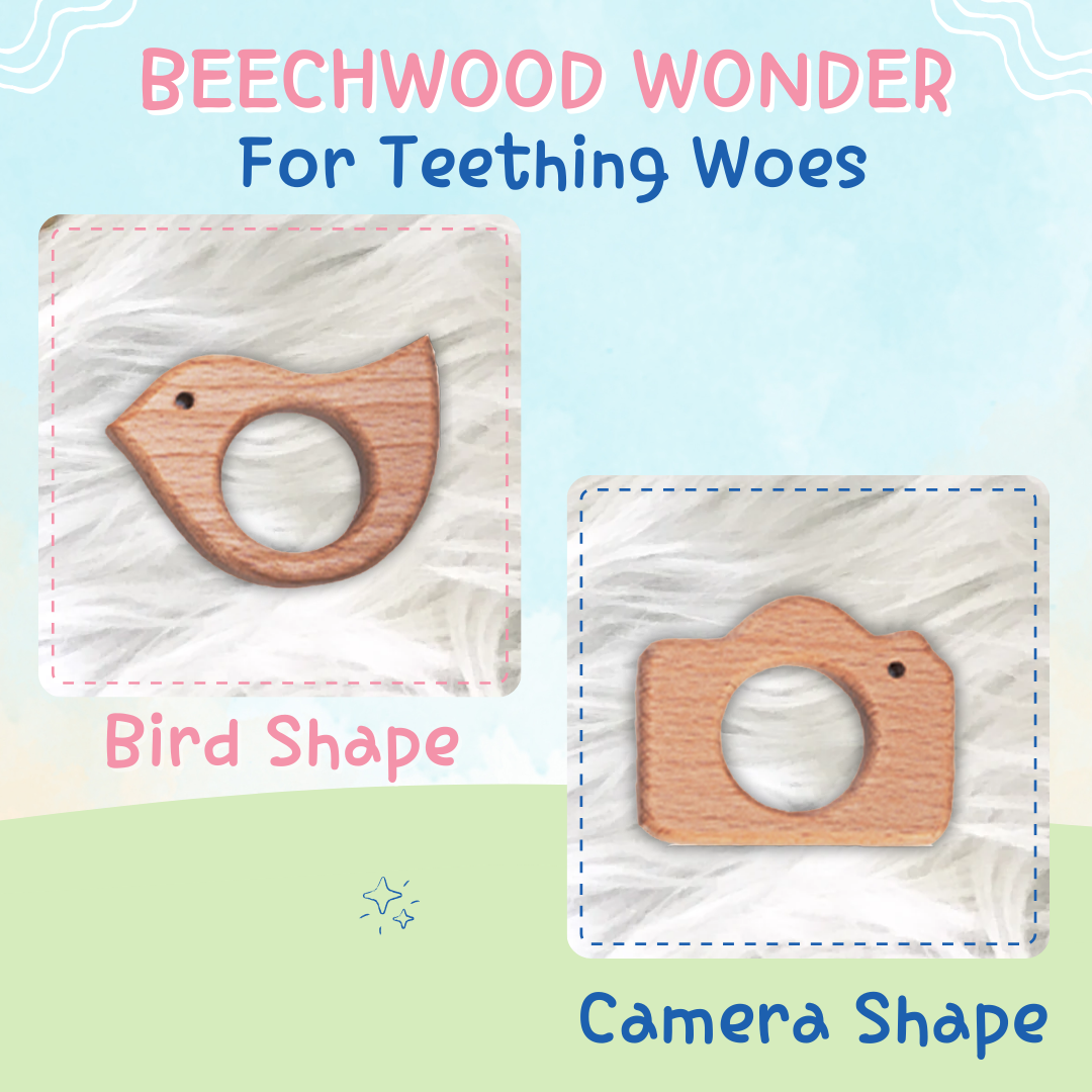Adore Wohoo! Wooden Teethers- Pack of 2- CAM+ BIRD