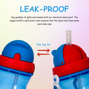 Adore Idaho Straw Sipper with Retractable Hood & Adjustable Shoulder Strap 300 ml - Blue