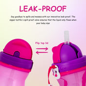 Adore Idaho Straw Sipper with Retractable Hood & Adjustable Shoulder Strap 300 ml - Pink