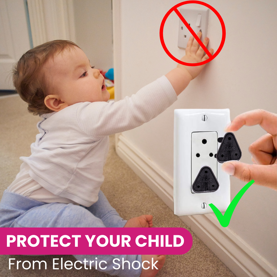Adore Baby Safety Child Proofing Electrical Socket Cover Set- Pack of 12-Brown