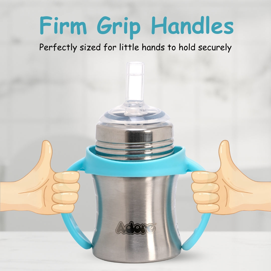 Adore Twilight Jr 2 in 1 Stainless Steel Sipper with Twin Handle 150ml- Blue