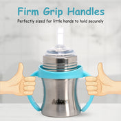 Adore Twilight Jr 2 in 1 Stainless Steel Sipper with Twin Handle 150ml- Blue