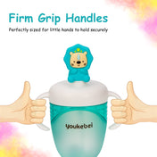 Adore Simbha- The Silicon Straw Sipper with Gravity Ball & Twin Handle 210ml Blue