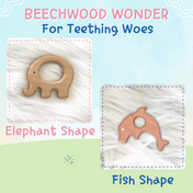 Adore Wohoo! Wooden Teethers- Pack of 2- DUMMIE+DOLPHIN