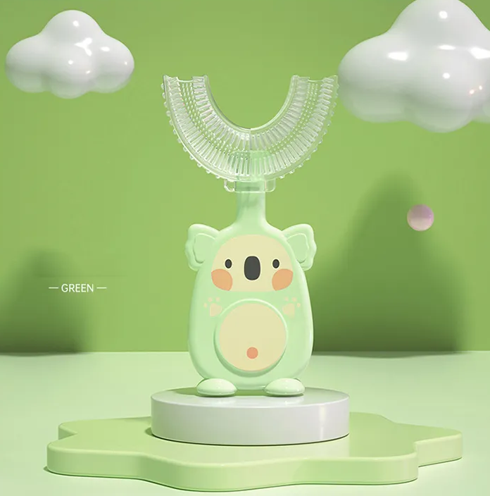 Adore Koala Kids U Shaped Silicone Toothbrush - Green