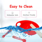 Adore Supper Hero Feeding Bowl with Spoon, Fork & Wooden Masher- Red
