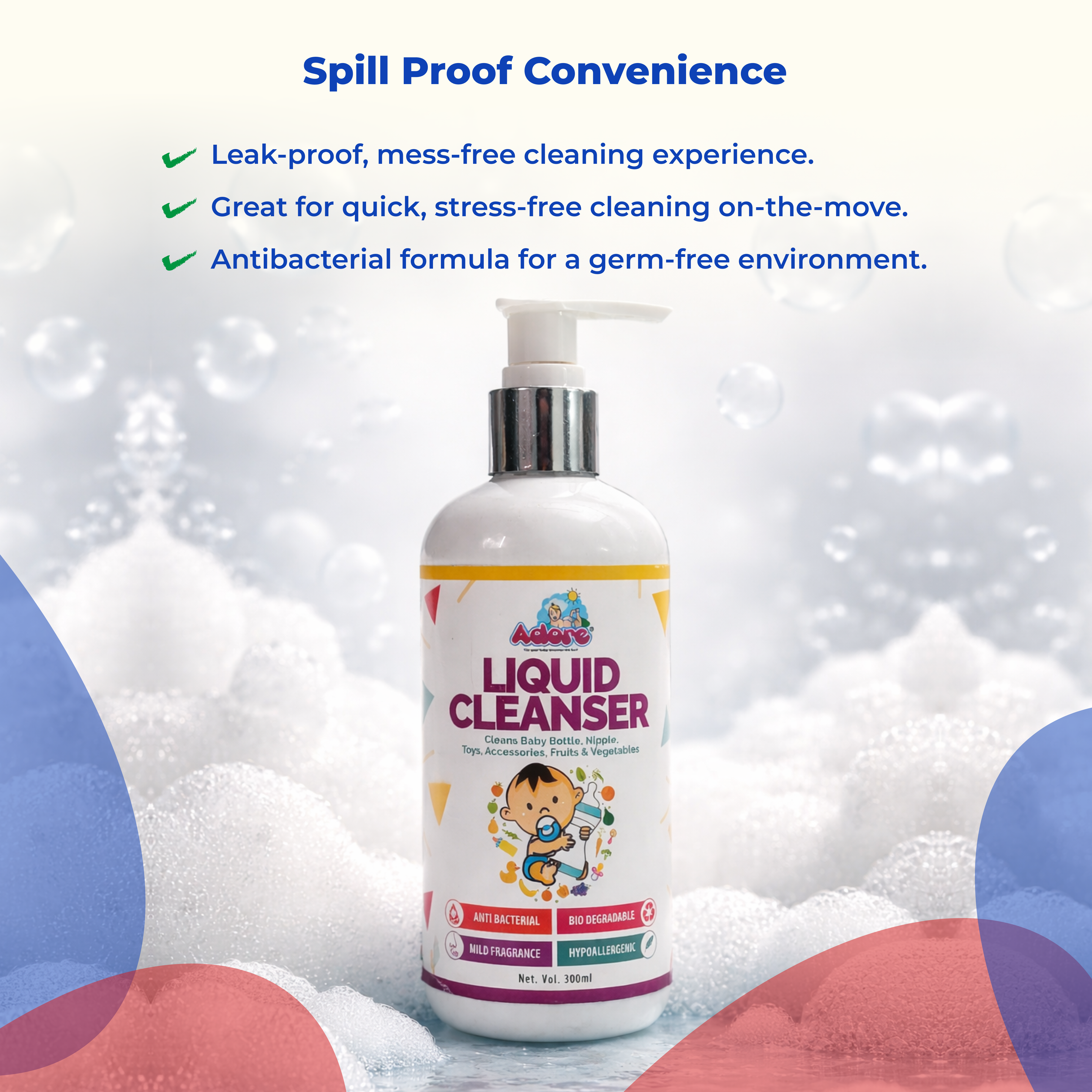 Adore Baby Bottle, Nipple & Vegetable Liquid Cleanser 300ml