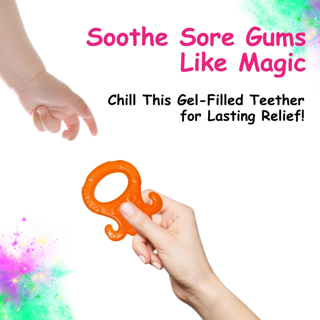 Adore Luscious Water Filled EVA Teethers- Orange Octopus -2pack