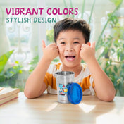 Adore Uno Printed Stainless Steel Tumbler with Spill Proof Lid 300 ml - Dark Blue