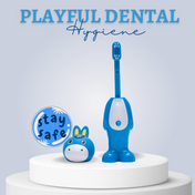Adore Kids Pop Up Toothbrush with Safety Head Attractive Character - Blue Donkey