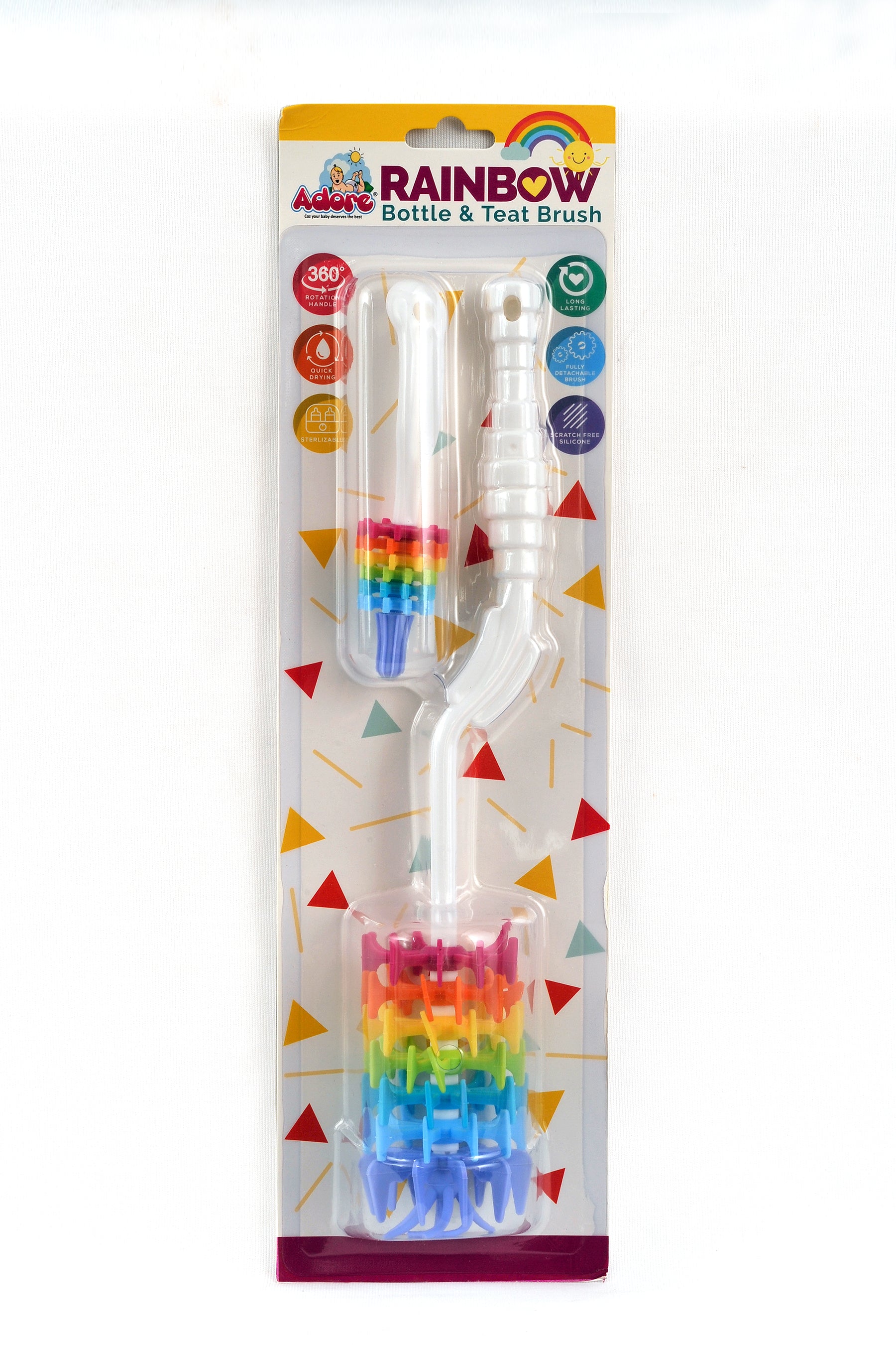 Adore Rainbow Bottle Cleaning Brush Kit - Multicolor