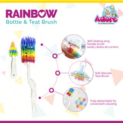 Adore Rainbow Bottle Cleaning Brush Kit - Multicolor