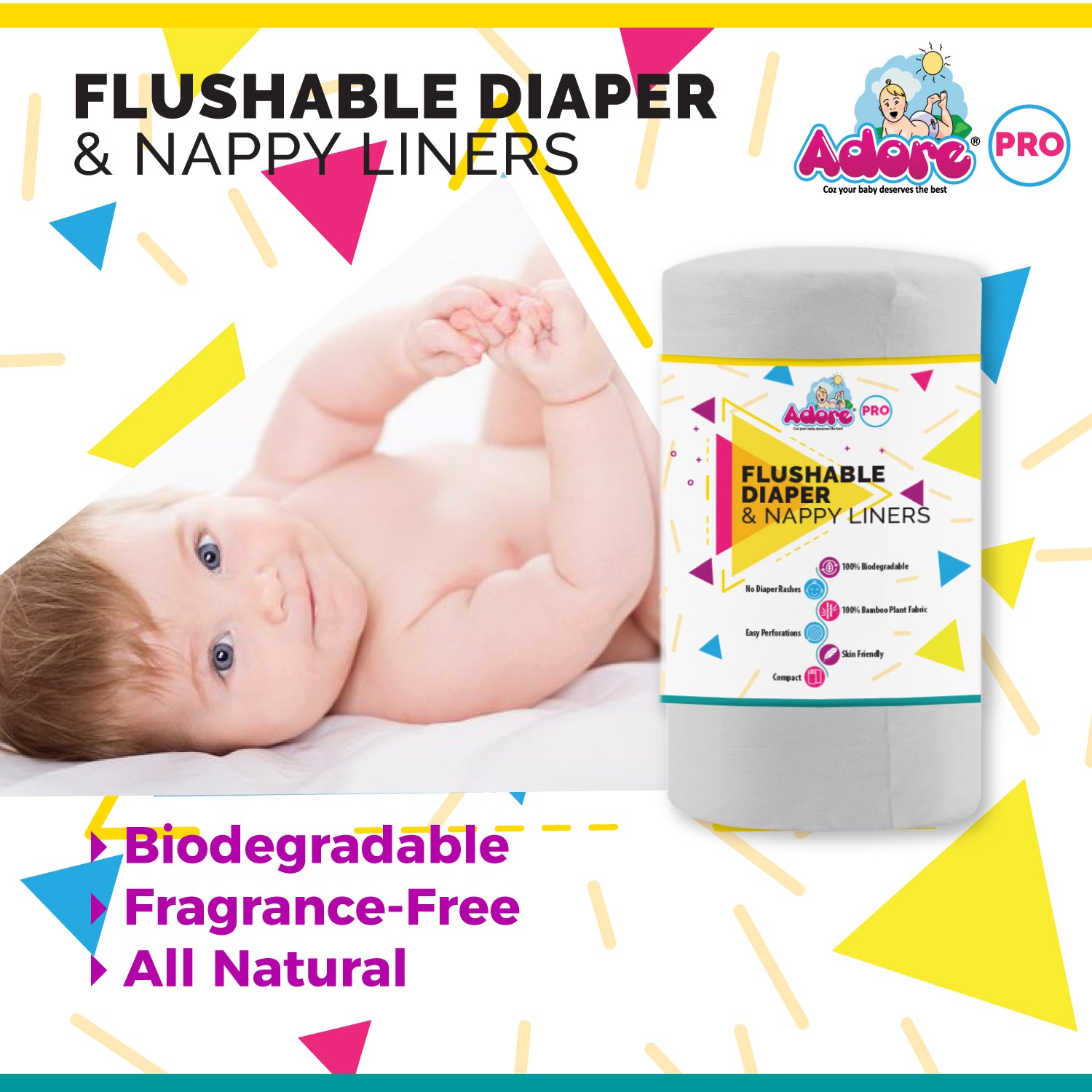 Adore Flushable Diaper Liners- 100Liners