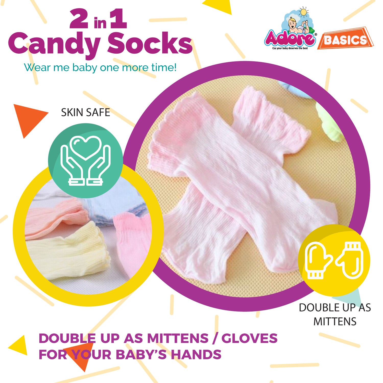 Adore Basics 2 in 1 Candy 8 Pair Socks