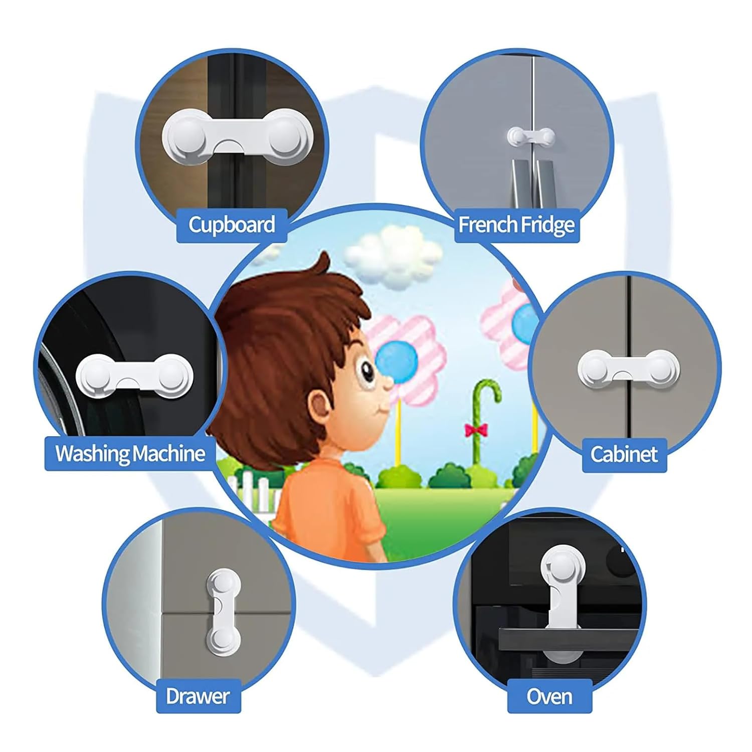 Adore Baby Multipurpose Safety Lock Pack Of 6- White