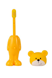 Adore Kids Pop Up Toothbrush with Safety Head Attractive Character - Yellow Teddy