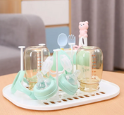 Adore Hurricane 2 in 1 Baby Bottle Drying Rack & Storage Box with Lid & Handle - Brown