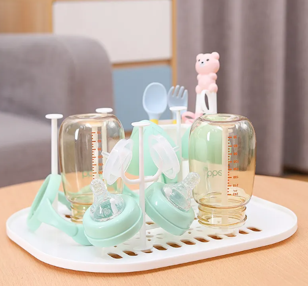 Adore Hurricane 2 in 1 Baby Bottle Drying Rack & Storage Box with Lid & Handle - Brown