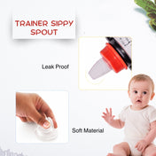 Adore BUNK! Character Hood Glass Spout Sipper with Twin Handle- 125ml- Penguin