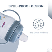 Adore ARRO Soft Spout Sipper with Dust Free Cap and Twin Handle 270ml - Blue