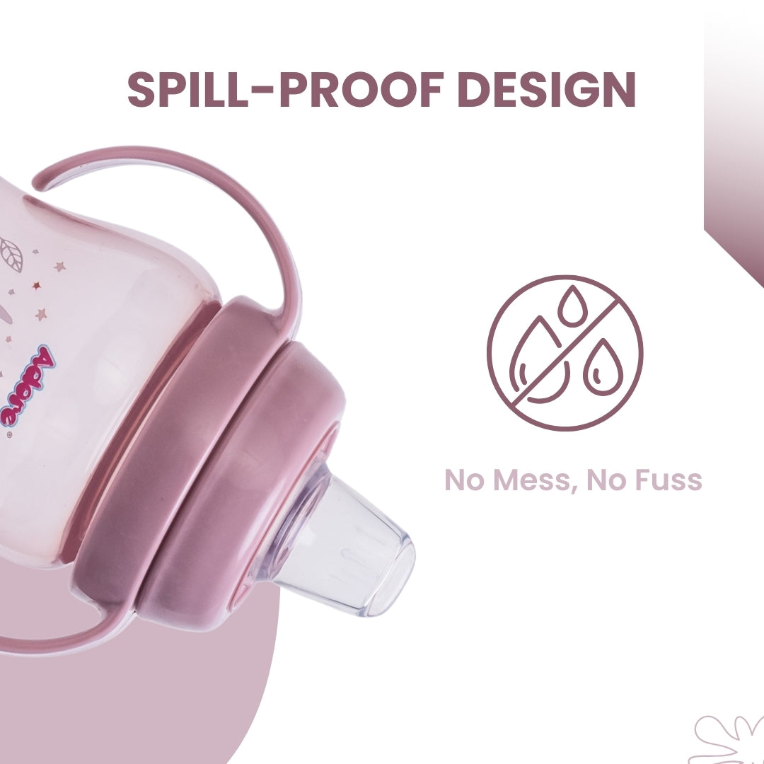 Adore ARRO Soft Spout Sipper with Dust Free Cap and Twin Handle 270ml - Pink