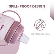 Adore ARRO Soft Spout Sipper with Dust Free Cap and Twin Handle 270ml - Pink