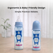 Adore Advanced CONTANGO- The 4 Stage Ventilated Anti-Colic Stem Baby Feeding Bottle- 250ml- Blue