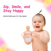 Adore Simbha- The Silicon Straw Sipper with Gravity Ball & Twin Handle 210ml Pink