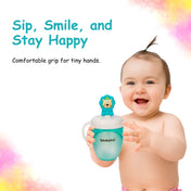 Adore Simbha- The Silicon Straw Sipper with Gravity Ball & Twin Handle 210ml Blue