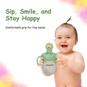 Adore Simbha- The Silicon Straw Sipper with Gravity Ball & Twin Handle 210ml Green