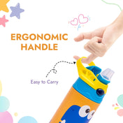 Adore Helios! Double Wall Insulated Stainless Steel Sipper 350ml- Yellow Dino