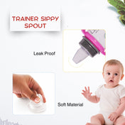 Adore BUNK! Character Hood Glass Spout Sipper with Twin Handle- 125ml- Elephant